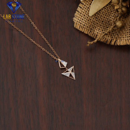 0.11 TDW Round Cut Diamond Custom Pendant with Chain