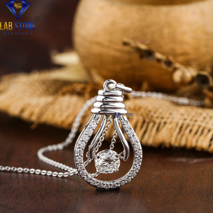 1.46 TDW Round Cut Diamond Pendant with Chain