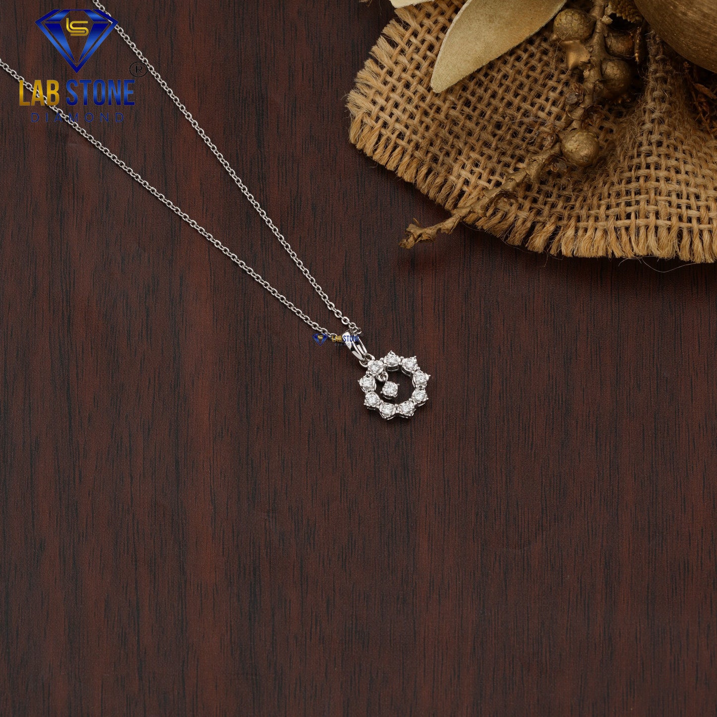 0.16 TDW Round Cut Diamond Custom Pendant with Chain