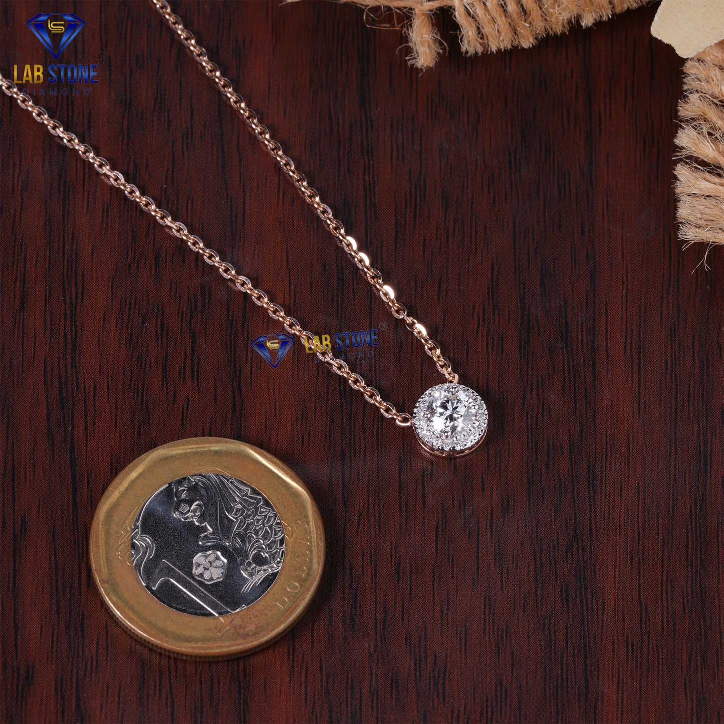 0.57 TDW Round Cut Diamond Custom Pendant with Chain