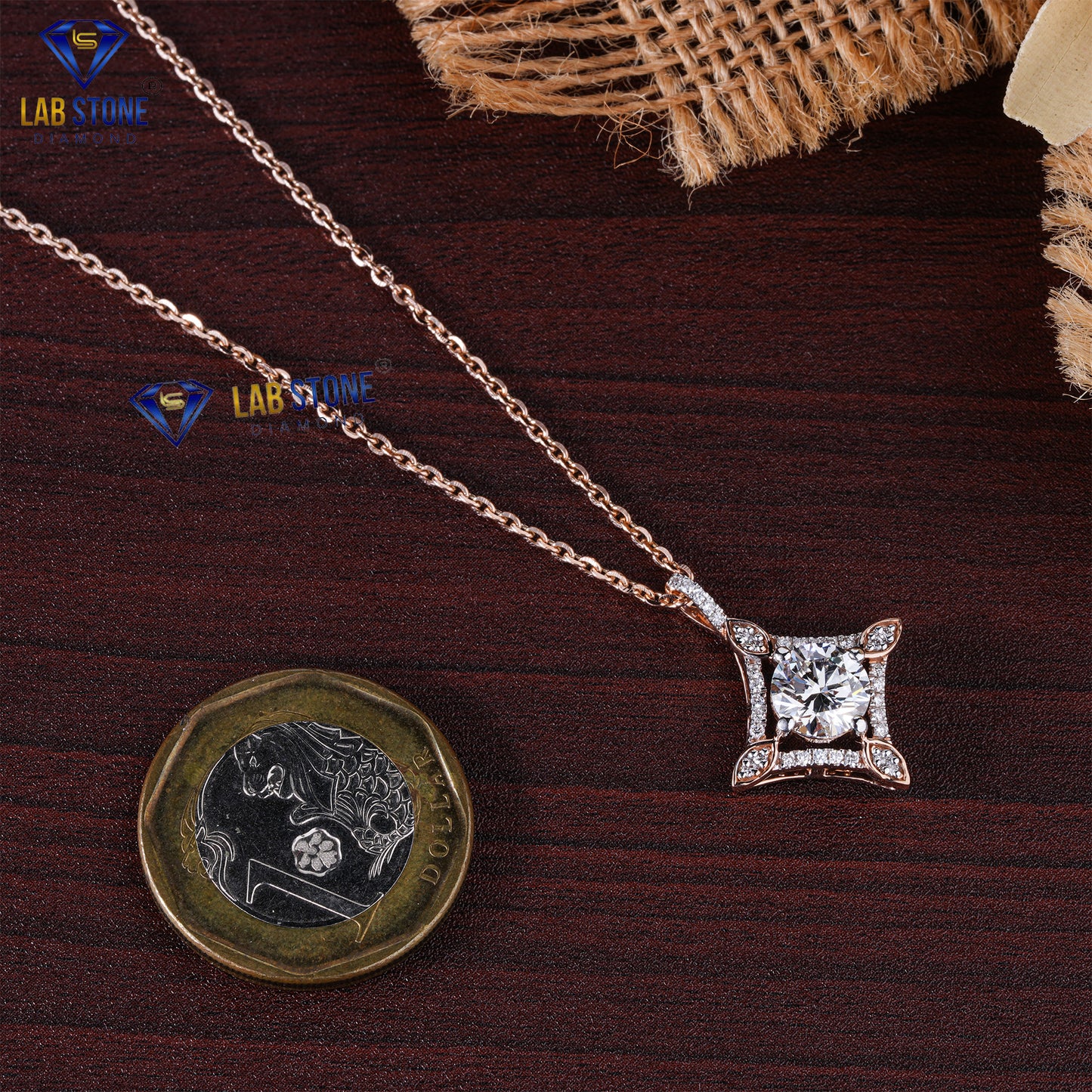 1.62 TDW Round Cut Diamond Custom Pendant with Chain