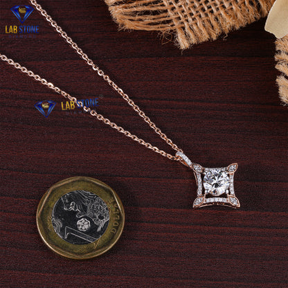 1.62 TDW Round Cut Diamond Custom Pendant with Chain
