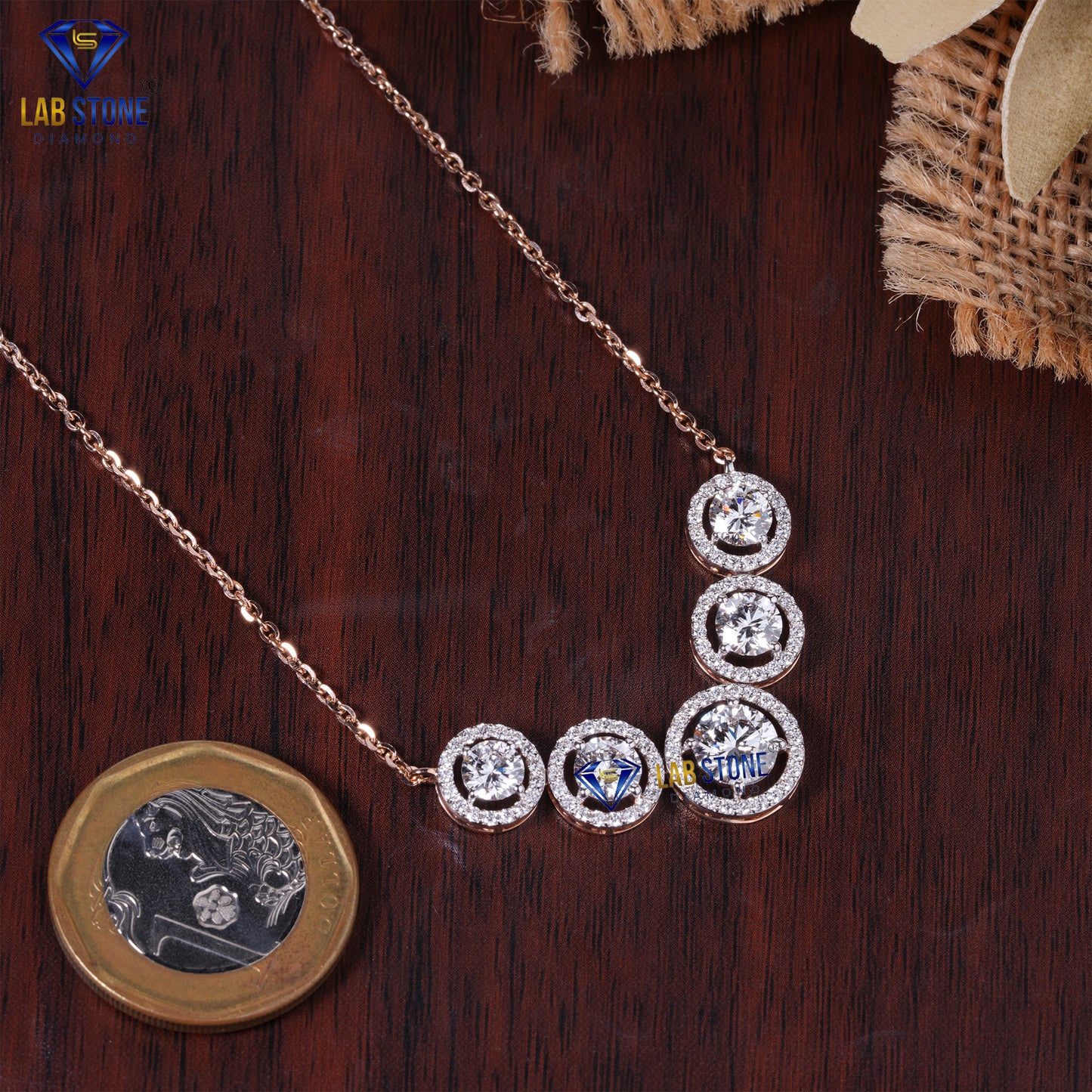 4.14 TDW Round Cut Diamond Custom Pendant with Chain