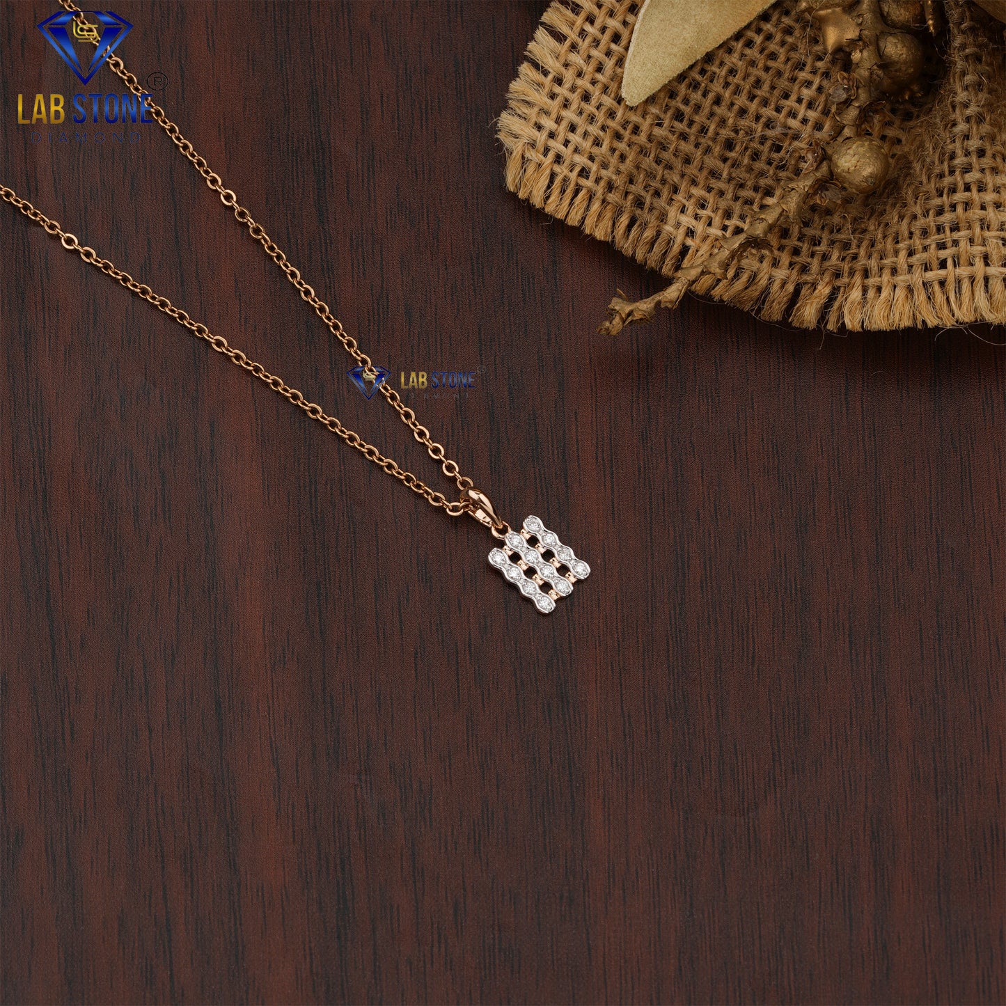 0.08 TDW Round Cut Diamond Custom Pendant with Chain