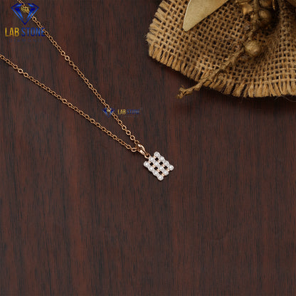 0.08 TDW Round Cut Diamond Custom Pendant with Chain