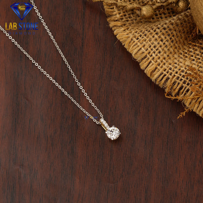 0.536 TDW Round Diamond Custom Pendant with Chain
