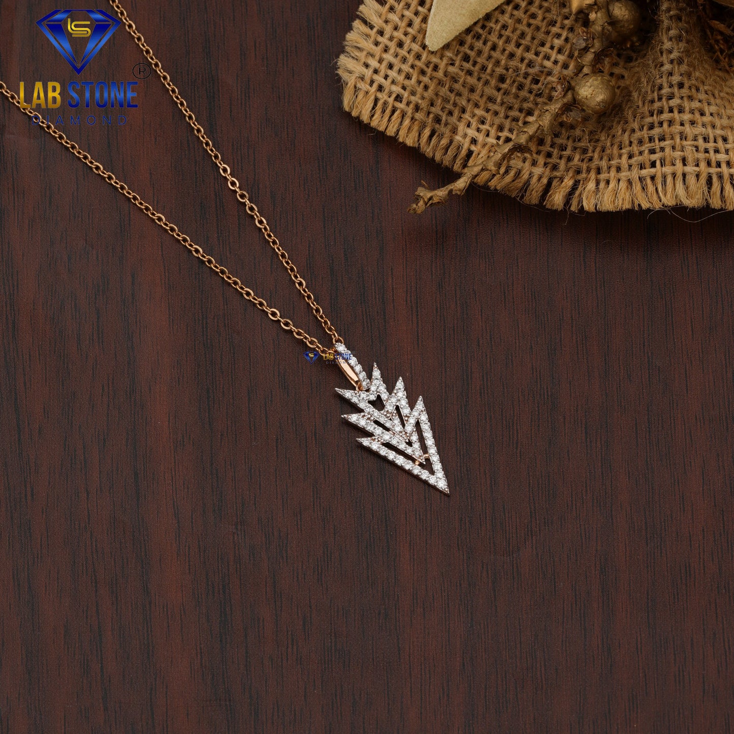 0.41 TDW Round Cut Diamond Custom Pendant with Chain