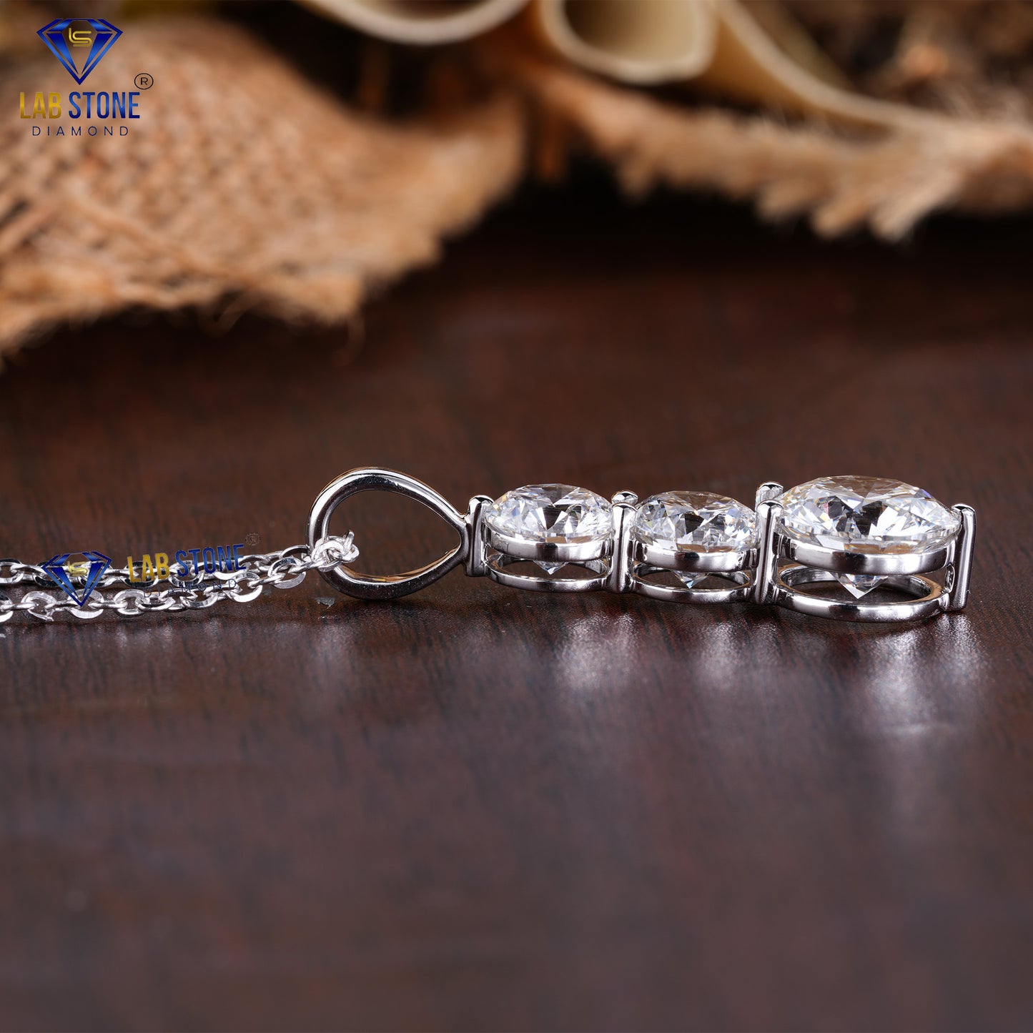 5.60 TDW Round Cut Diamond Custom Pendant with Chain