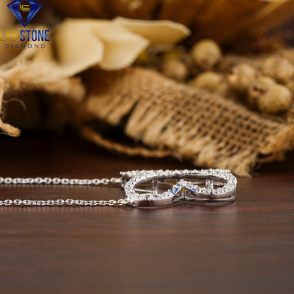 0.801 TDW Round Cut Diamond Pendant with Chain