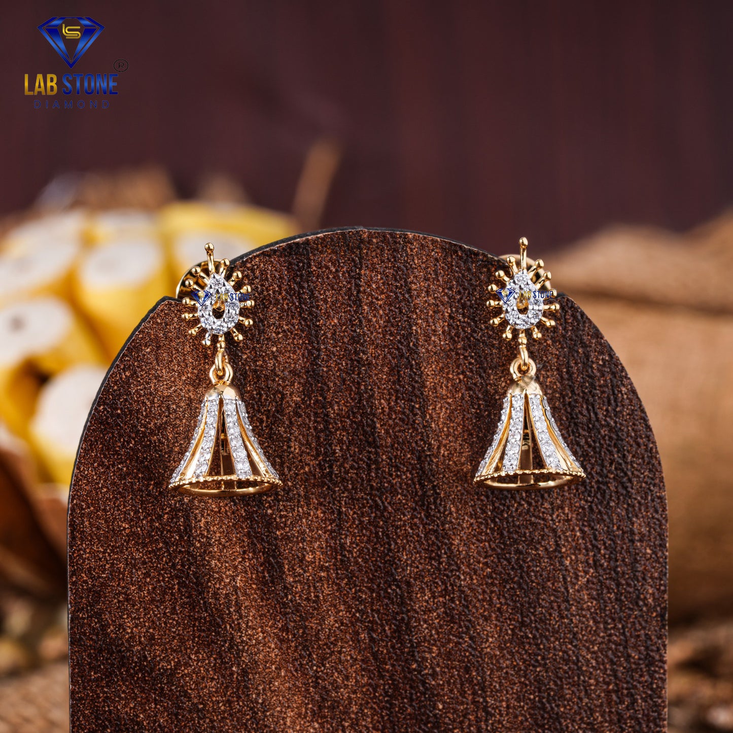 0.38 TDW Round Cut Diamond Drop & Dangle Earring