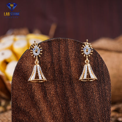 0.38 TDW Round Cut Diamond Drop & Dangle Earring