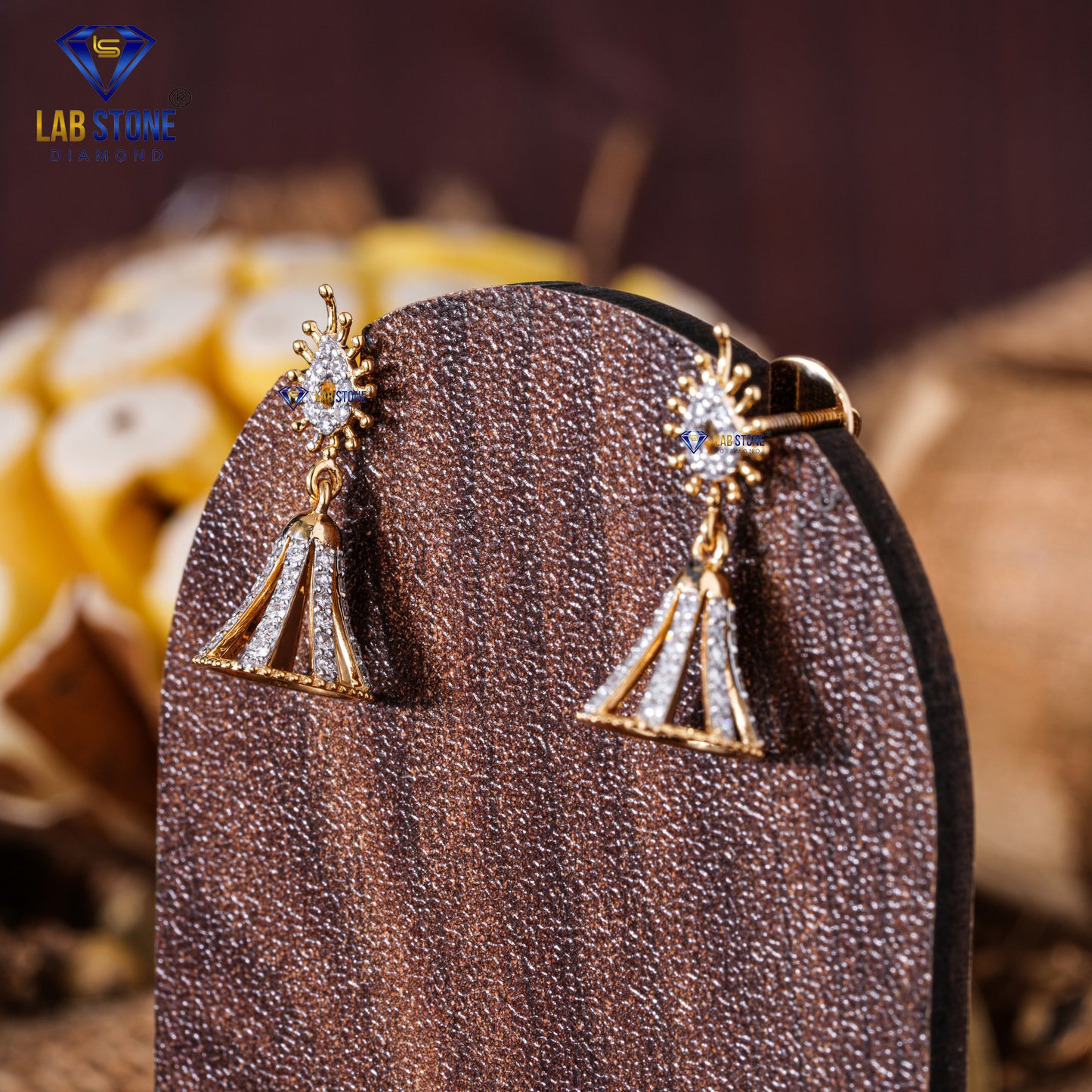 0.38 TDW Round Cut Diamond Drop & Dangle Earring