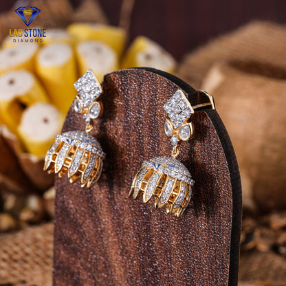 1.67 TDW Pear & Round Cut Diamond Drop & Dangle Earring