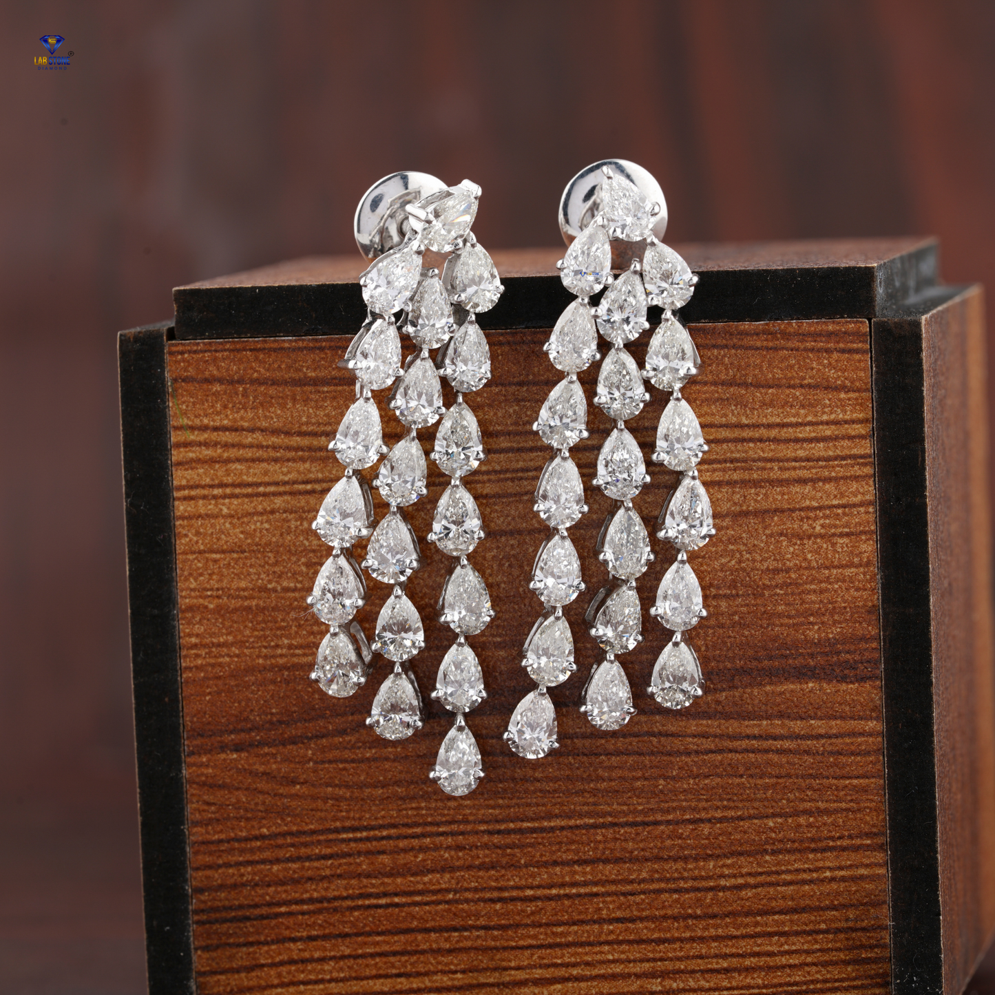 7.20 TDW Pear Cut Diamond Drop & Dangle Earrings