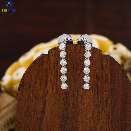 0.70 TDW Round Cut Diamond Drop & Dangle Earring