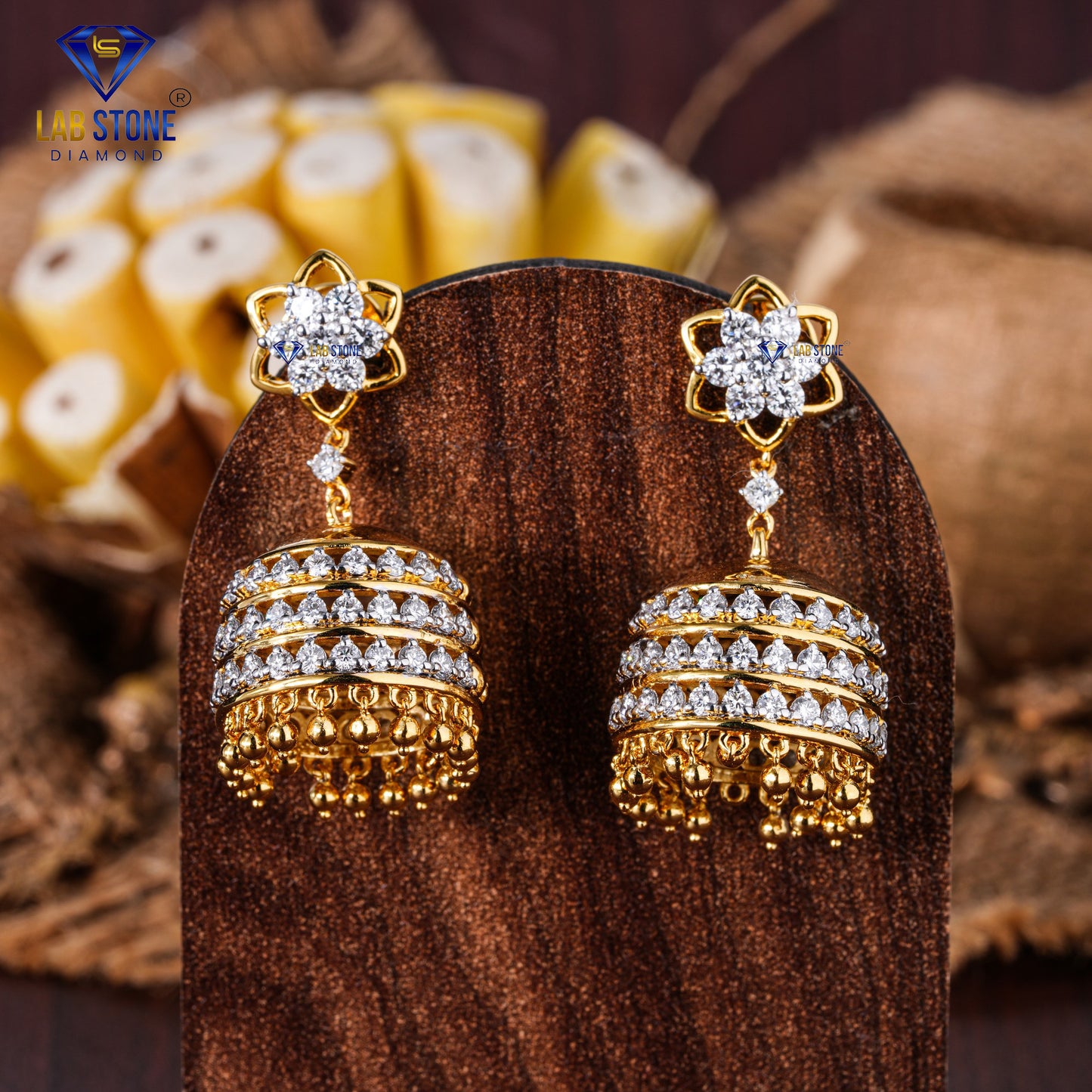 2.58 TDW Round Cut Diamond Drop & Dangle Earring