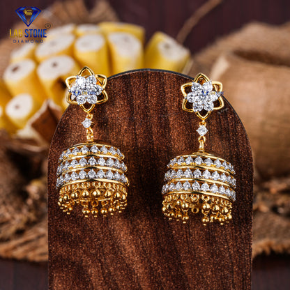 2.58 TDW Round Cut Diamond Drop & Dangle Earring