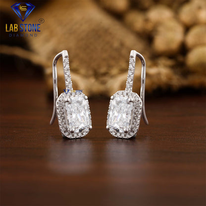 1.64 TDW Radiant & Round Cut Diamond Drop & Dangle Earring