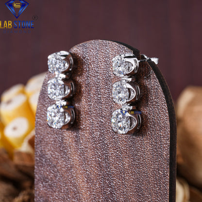 9.60 TDW Round Cut Diamond Drop & Dangle Earrings