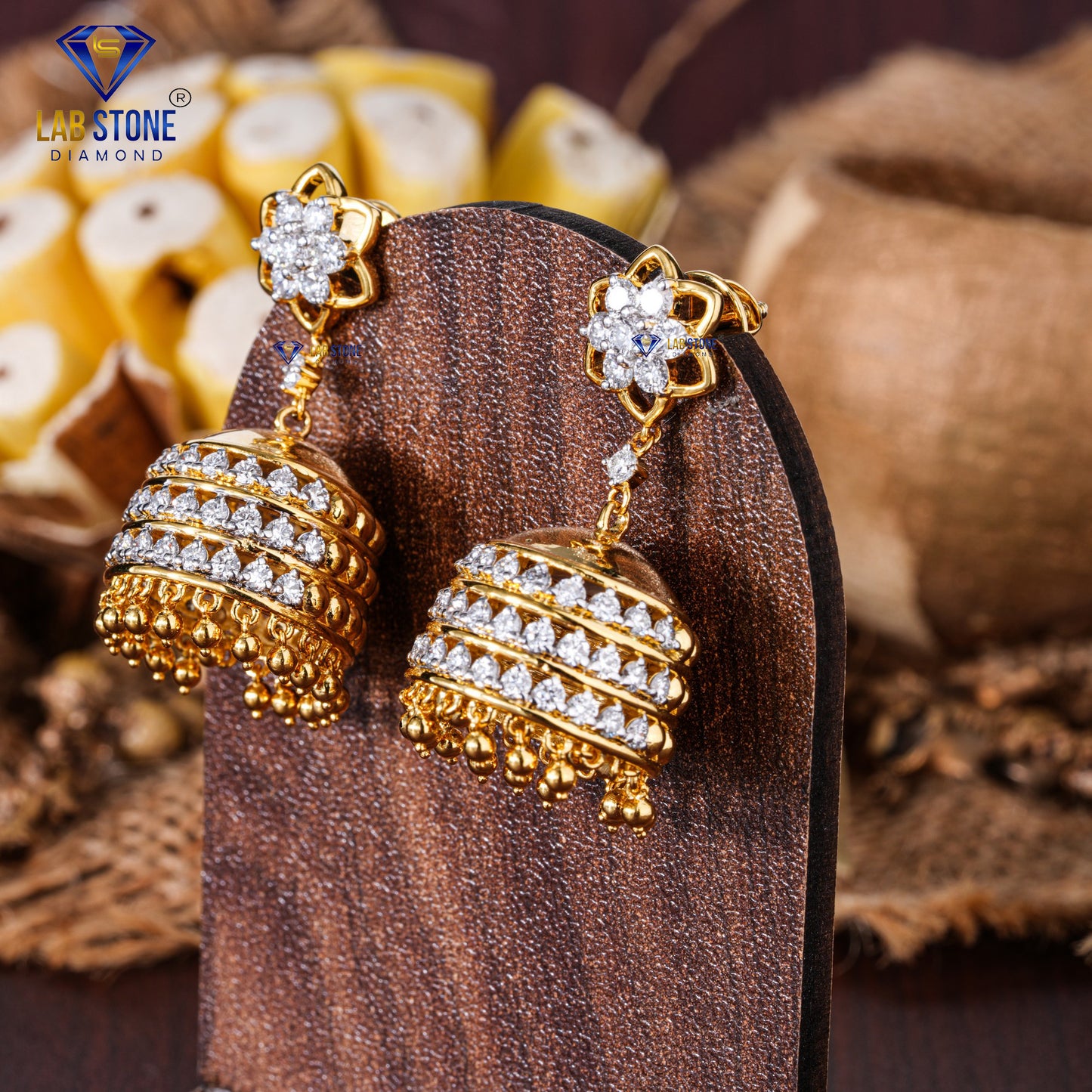 2.58 TDW Round Cut Diamond Drop & Dangle Earring