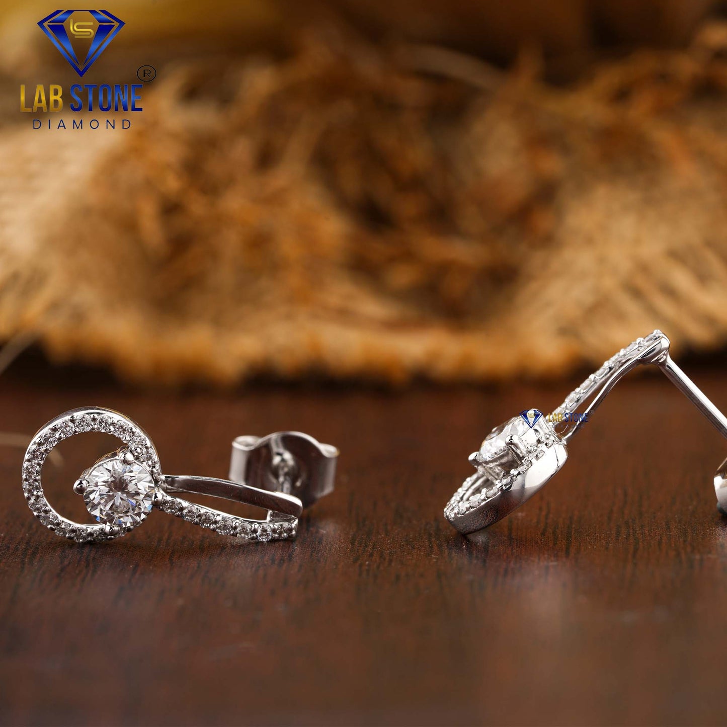 0.80 TDW Round Cut Diamond Drop & Dangle Earring