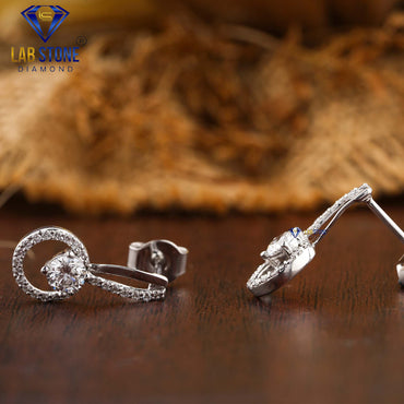 0.80 TDW Round Cut Diamond Drop & Dangle Earring