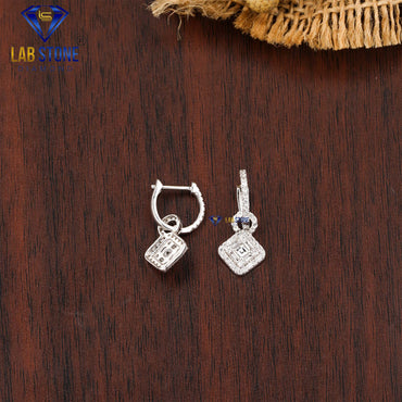 0.60 TDW Princess, Baguette & Round Cut Diamond Drop & Dangle Earring