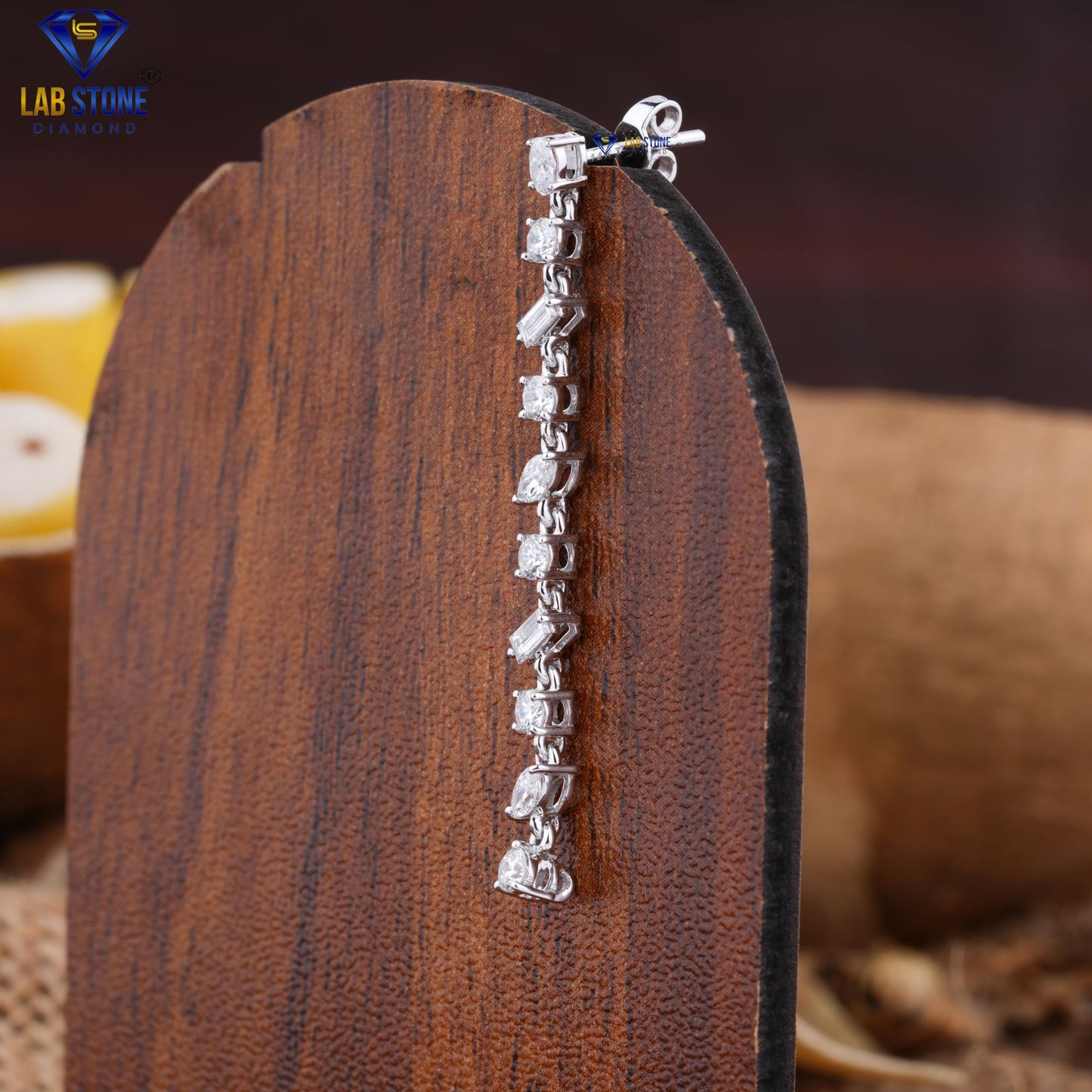 0.90 TDW Marquise, Round, Baguette & Oval Cut Diamond Drop & Dangle Earring