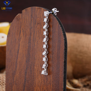 0.90 TDW Marquise, Round, Baguette & Oval Cut Diamond Drop & Dangle Earring