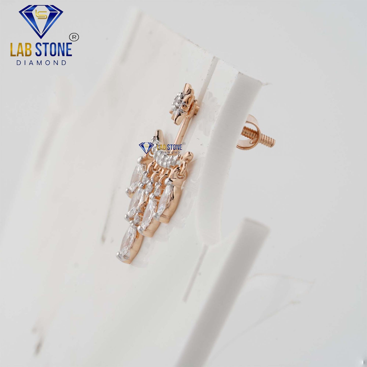 1.27 TDW Marquise & Round Cut Diamond Drop & Dangle Earrings