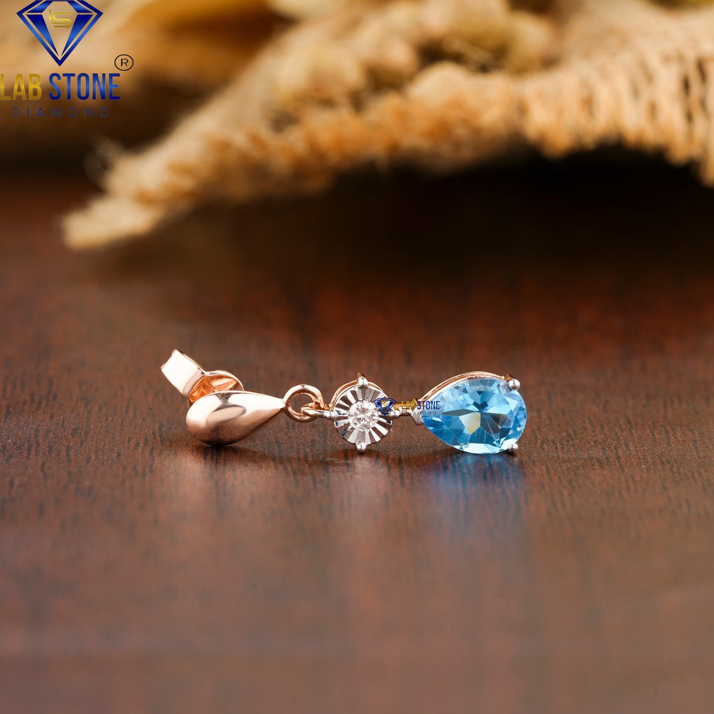 3.67 TDW Fancy Blue Pear & Round Diamond Drop & Dangle Earrings