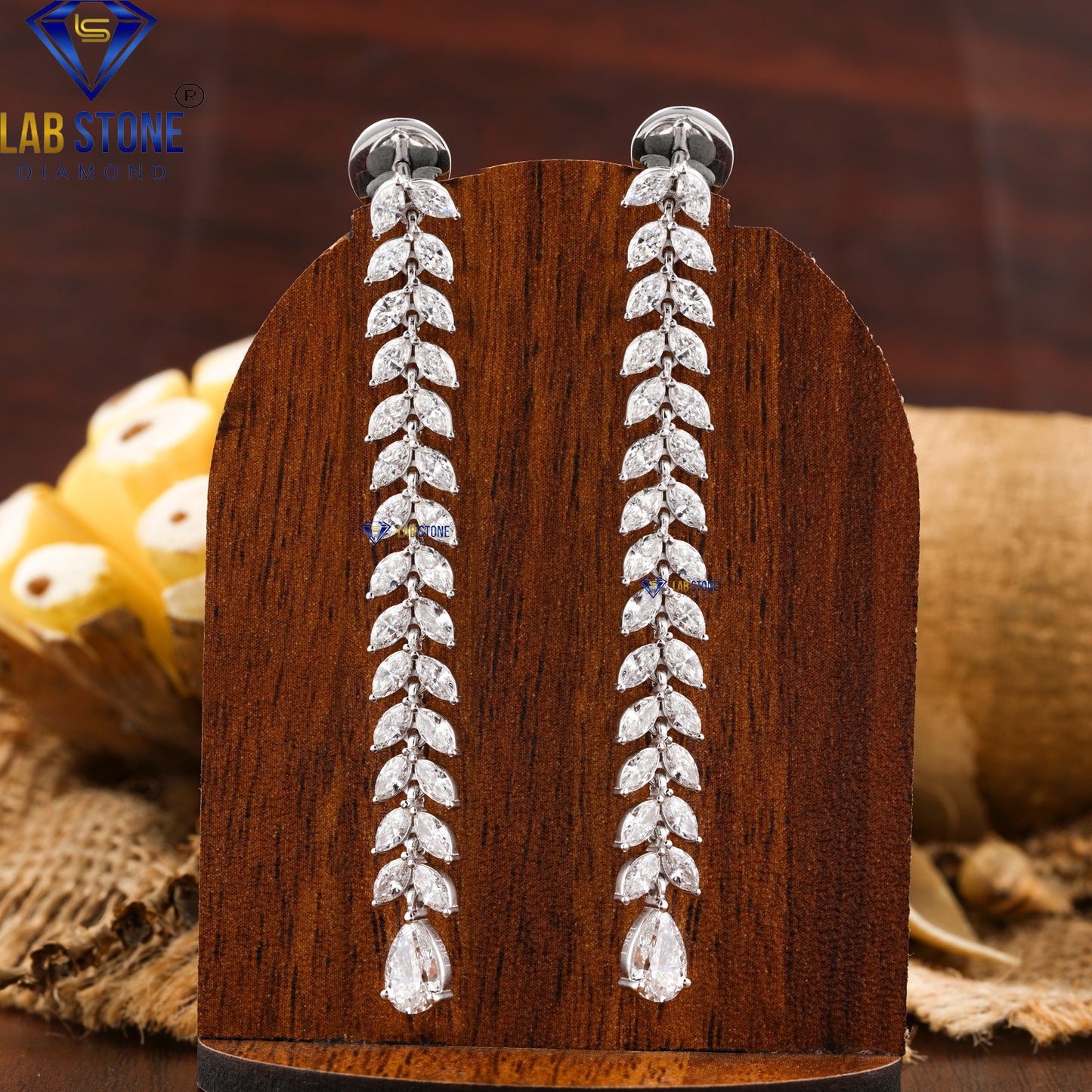 4.33 TDW Pear & Marquise Cut Diamond Drop & Dangle Earrings