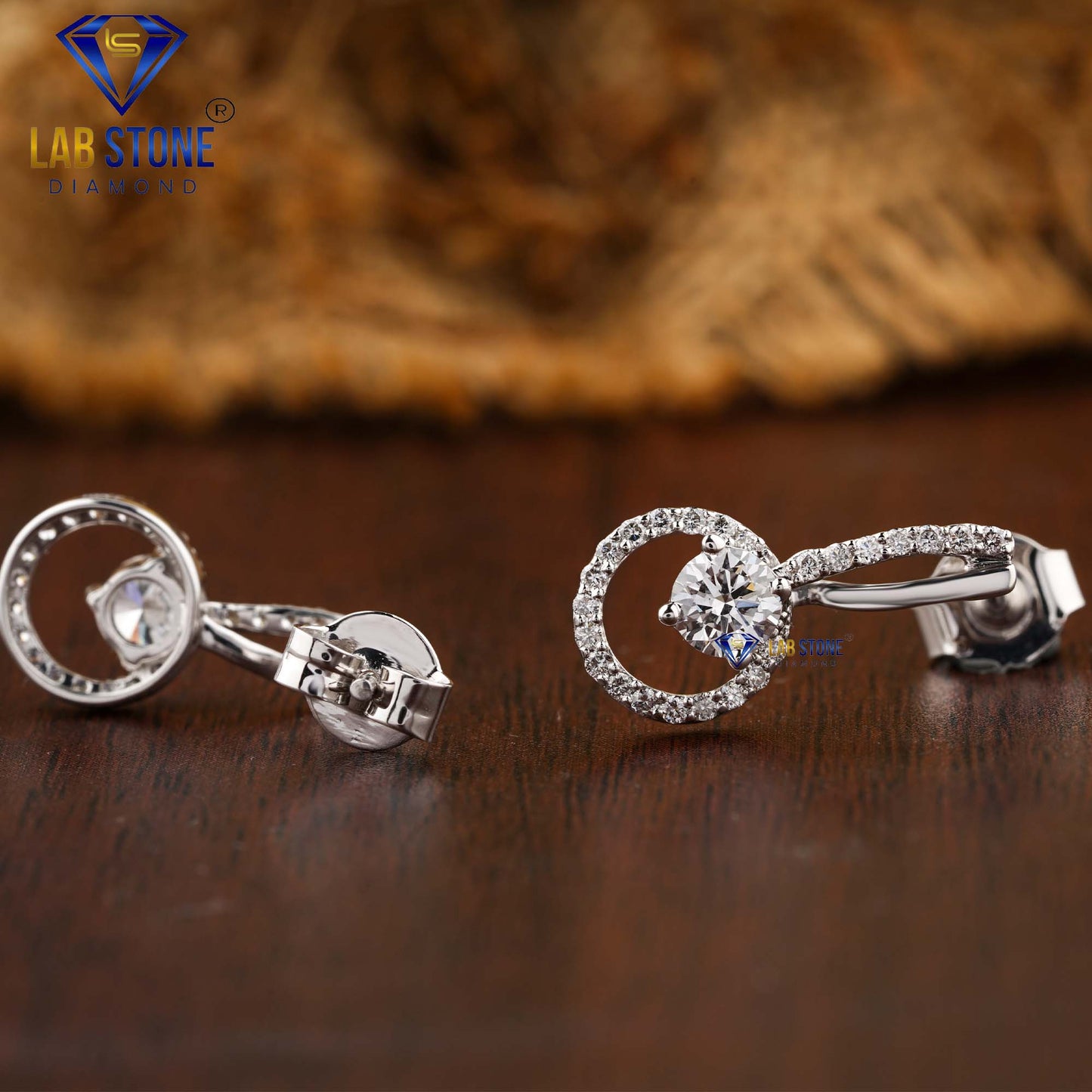 0.80 TDW Round Cut Diamond Drop & Dangle Earring