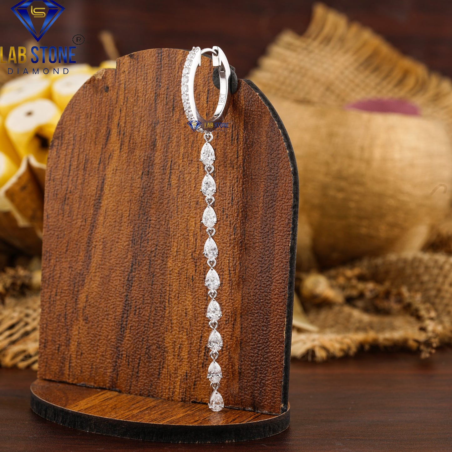 3.55 TDW Pear & Round Cut Diamond Drop & Dangle Earrings