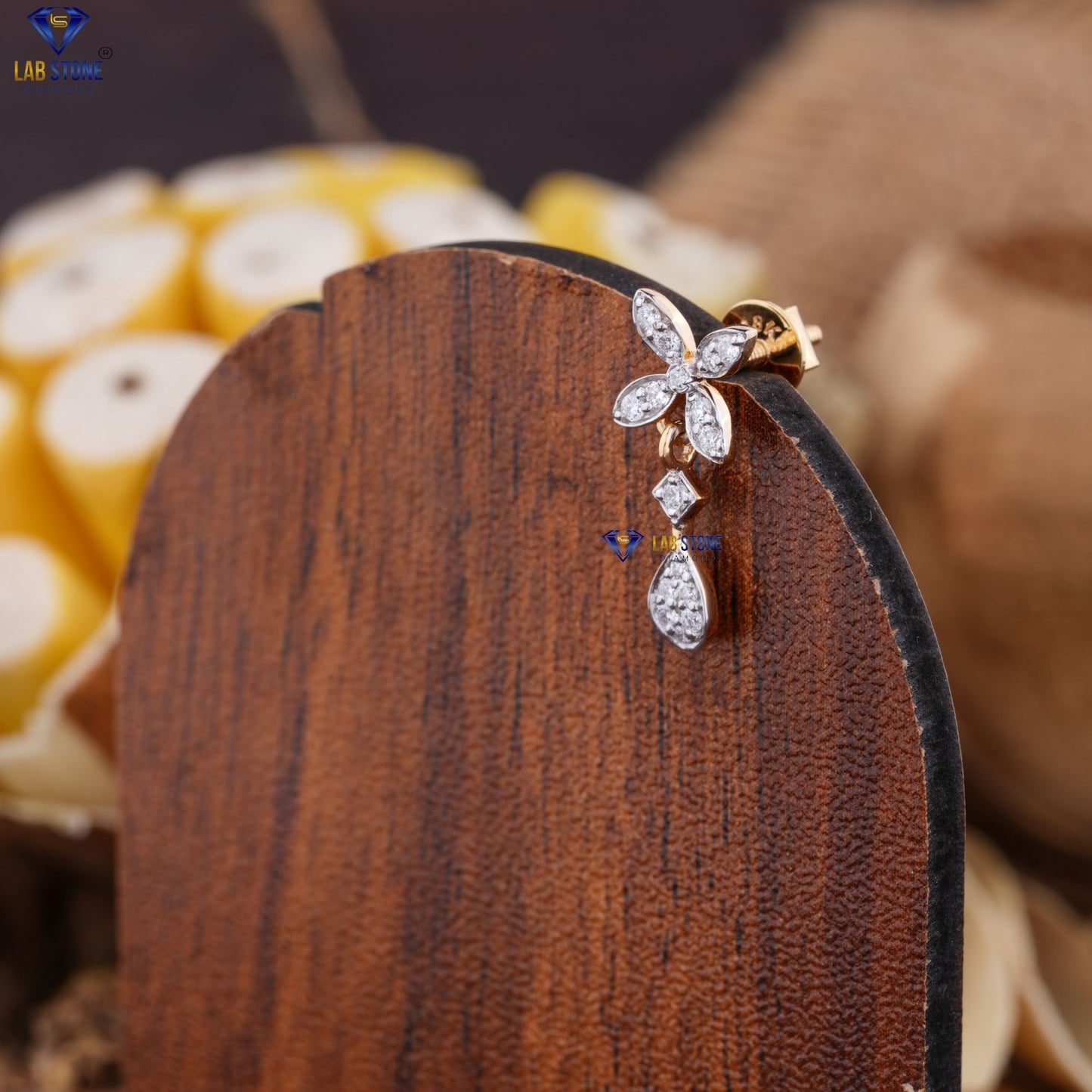 0.223 TDW Round Cut Diamond Drop & Dangle Earring