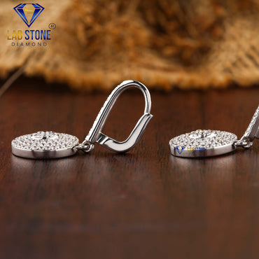 0.74 TDW Round Cut Diamond Drop & Dangle Earring