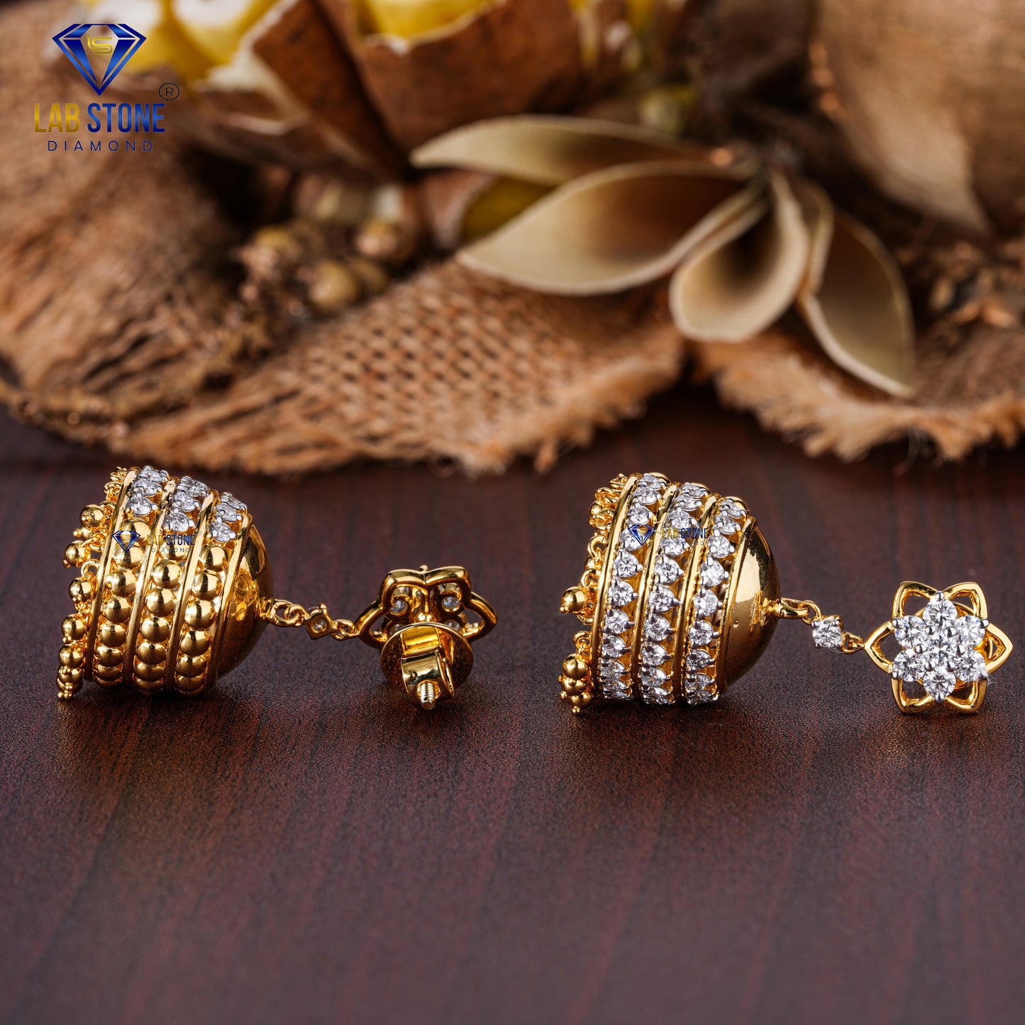 2.58 TDW Round Cut Diamond Drop & Dangle Earring