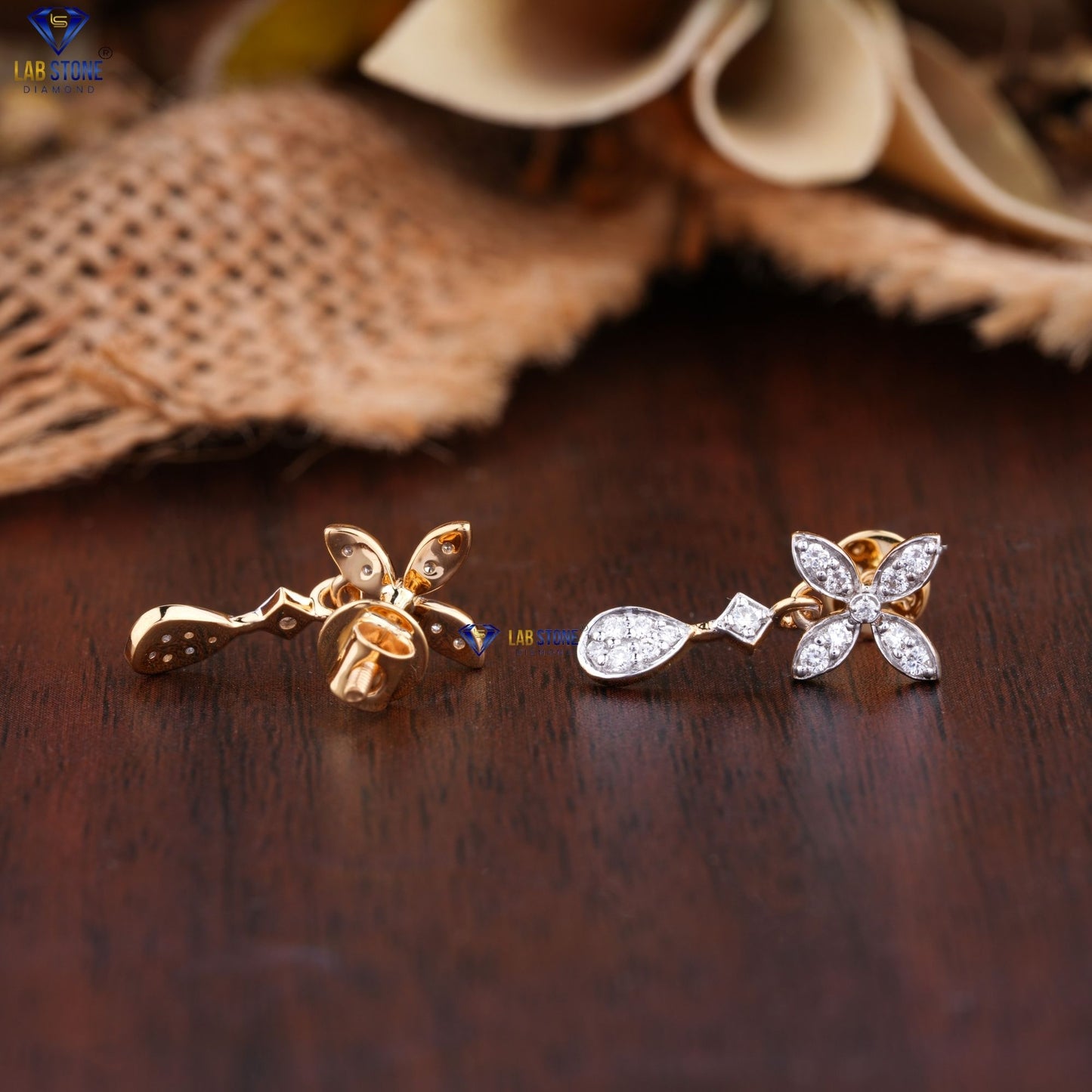 0.223 TDW Round Cut Diamond Drop & Dangle Earring