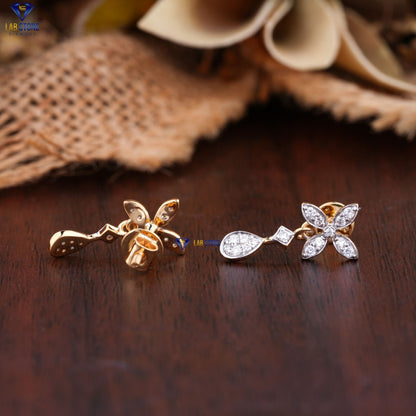 0.223 TDW Round Cut Diamond Drop & Dangle Earring