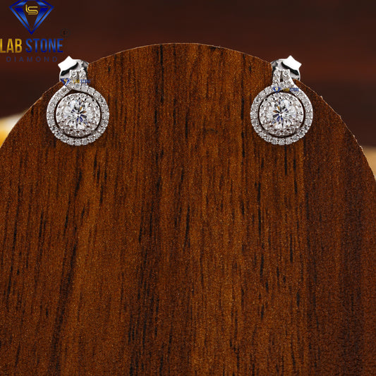 0.47 TDW Round Cut Diamond Stud Earring