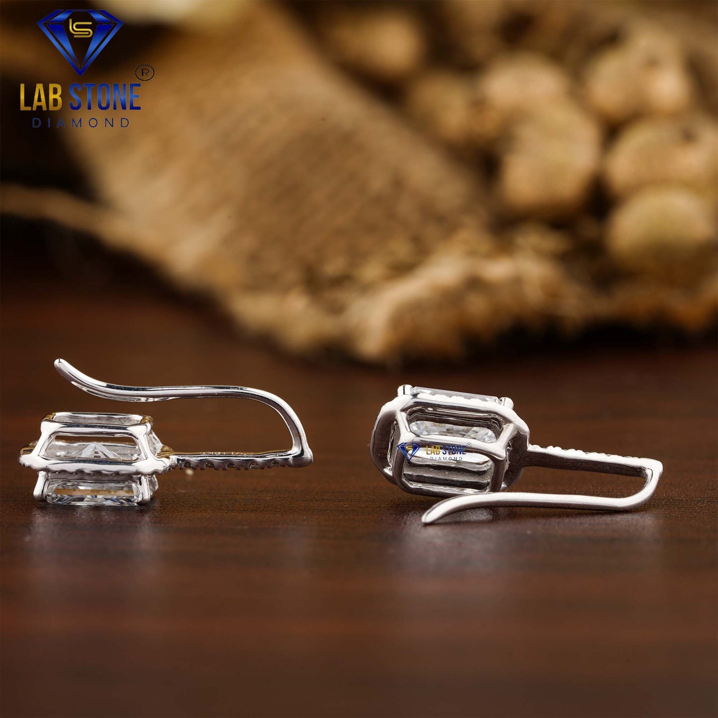 1.64 TDW Radiant & Round Cut Diamond Drop & Dangle Earring