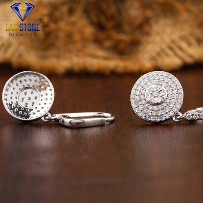 0.74 TDW Round Cut Diamond Drop & Dangle Earring
