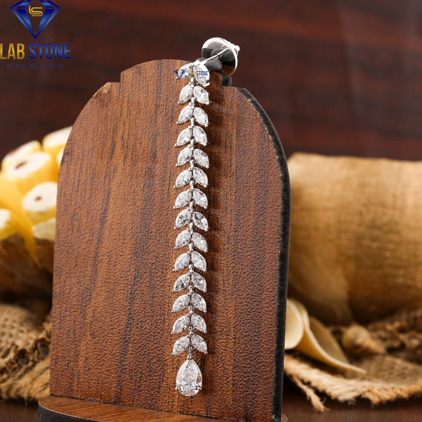 4.33 TDW Pear & Marquise Cut Diamond Drop & Dangle Earrings