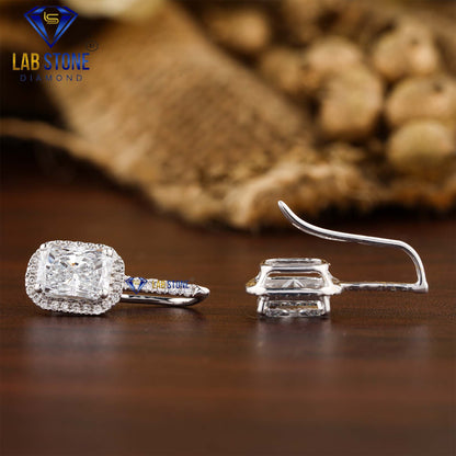 1.64 TDW Radiant & Round Cut Diamond Drop & Dangle Earring