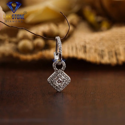 0.60 TDW Princess, Baguette & Round Cut Diamond Drop & Dangle Earring