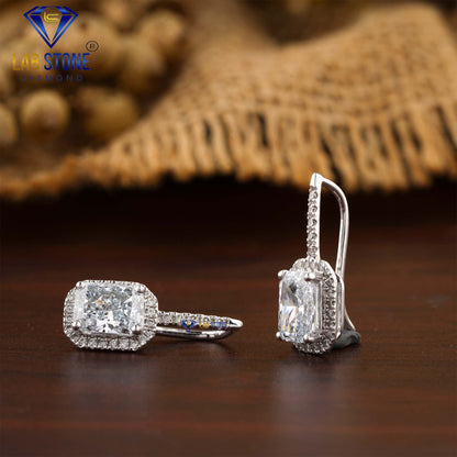 1.64 TDW Radiant & Round Cut Diamond Drop & Dangle Earring