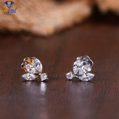 0.14 TDW Marquise & Round Cut Diamond Piercing