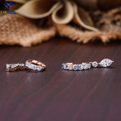 1.09 TDW Marquise ,Pear & Round Cut Diamond Piercing