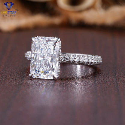 4.92 TDW Radiant Cut Women’s Hidden Halo Diamond Ring