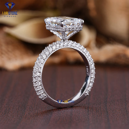 4.92 TDW Radiant Cut Women’s Hidden Halo Diamond Ring